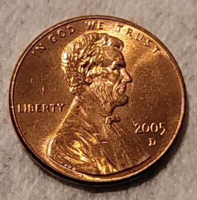 2005 Lincoln penny doubled die obverse error showing clear doubling in LIBERTY inscription and date numerals